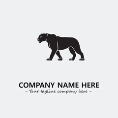 Panther illustration black and white for logo company vector image
