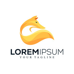 Abstract fox logo design