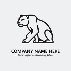 Panther illustration black and white for logo company vector image
