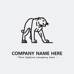 Panther illustration black and white for logo company vector image
