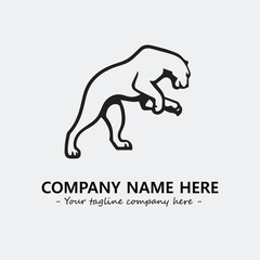 Panther illustration black and white for logo company vector image
