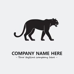 Panther illustration black and white for logo company vector image
