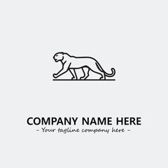 Panther illustration black and white for logo company vector image
