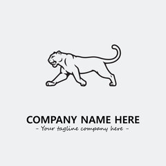 Panther illustration black and white for logo company vector image
