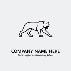 Panther illustration black and white for logo company vector image
