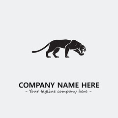 Panther illustration black and white for logo company vector image

