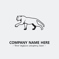 Panther illustration black and white for logo company vector image
