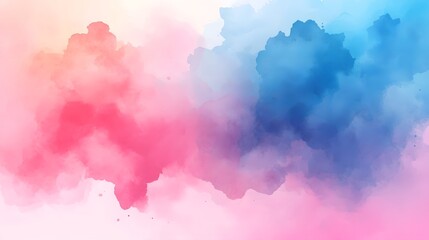 Soft and Dreamy Pastel Watercolor Wash Abstract Background with Delicate Cloud-like Texture
