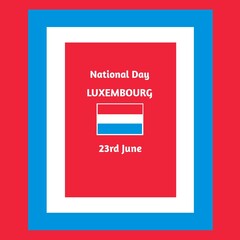 vector illustration of greeting card with text national day of Luxembourg.