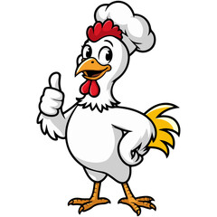 Rooster chicken cheaf mascot logo type vector