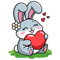 cute rabbit with heart