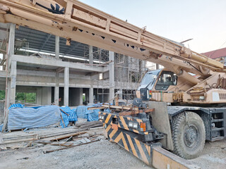 construction site with crane