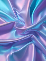 Fototapeta premium Abstract iridescent fabric. Shimmering, flowing texture in pastel purple and blue. Elegant, luxurious design. Perfect for backgrounds.