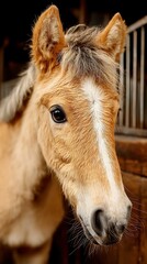 Obraz premium Foal Portrait in Stable