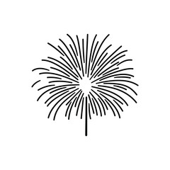Obraz premium Black Line Art Fireworks with Transparent Background for Celebrations