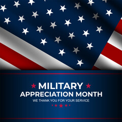 Happy National Military Appreciation Month Background Design Illustration