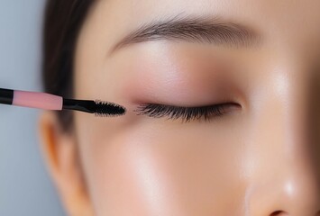 woman applying mascara