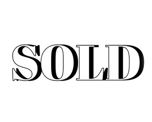 Sold text illustration 3d on transparent background for design elements business concept