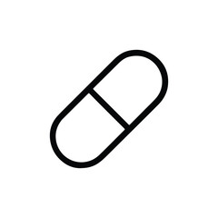 Pill or capsule line icon. drug line icon. medicine line symbol vector on white background