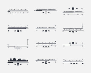Various digital audio player interface elements.