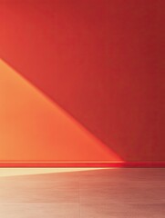 Obraz premium Abstract Minimalist Orange Wall with Sunlight Shadow