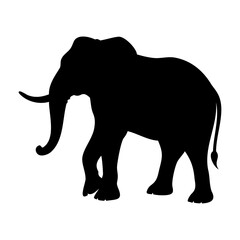 Obraz premium Simple and Elegant Elephant Silhouette Vector Art on a Transparent Background