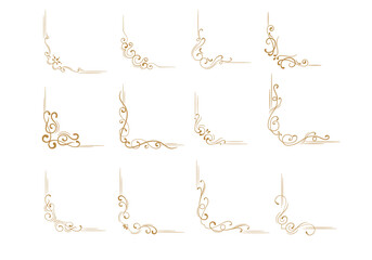 Ornate corner decorations in a collection of decorative vintage elements.