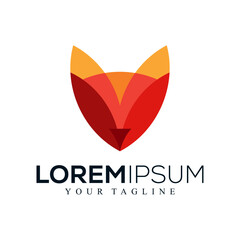 Abstract fox logo design