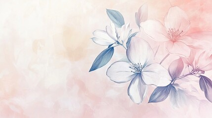 Obraz premium Delicate Pink and White Flowers Soft Pastel Background