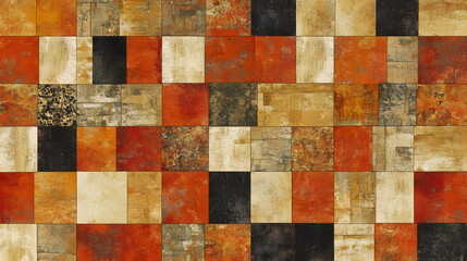 Abstract Tile Textures:  Red, Beige, Black