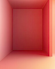 Empty Pink Room with Orange Gradient Walls