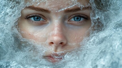 Frozen beauty, icy gaze