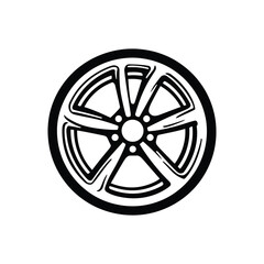 Obraz premium Car Wheel Rim Icon With Radial Spokes On Transparent Background Design