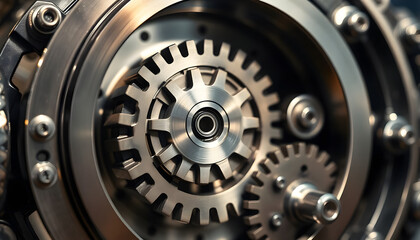 close up of a metal gear wheel
