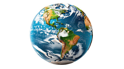 Global Sphere: A detailed, high-resolution image presents a vibrant depiction of planet Earth, showcasing its continents and oceans. The image evokes a sense of our shared home.