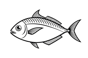 Fototapeta premium Fish vector silhouette on a white background