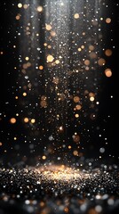 Obraz premium Shimmer Glitter Lights Elegant Bokeh Scene Silver Rain Soft Falling Visual photo