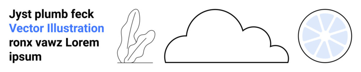 Obraz premium Cloud with smooth edges, botanical leaf outline, and geometric circular shape with star pattern. Ideal for nature, weather, environment, ecology, energy, technology branding simple landing page