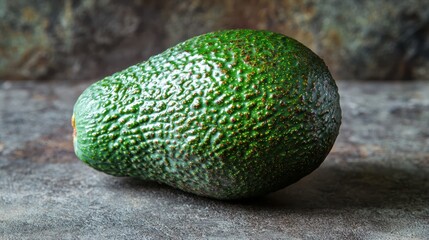 Single avocado on dark textured surface