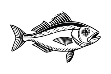 Obraz premium Fish vector silhouette on a white background