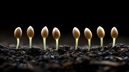 close up of black bean sprouts