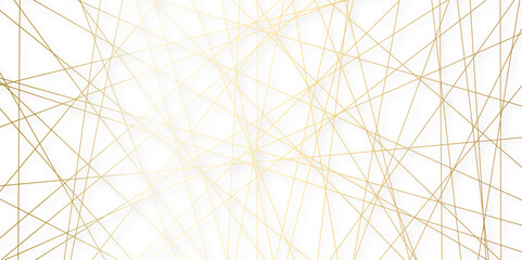 Obraz premium Abstract luxury gold geometric random with shedo w lines many squares and triangles shape background. geometric random chaotic seamless line design with transparent background, vector illustration.