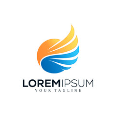 Abstract wing logo design