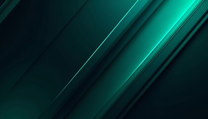 Obraz premium Black dark blue green, cya petrol jade abstract background. Geometric shape. Line stripe diagonal triangle angle 3d. gradient. Light bright glow neon foil metal me