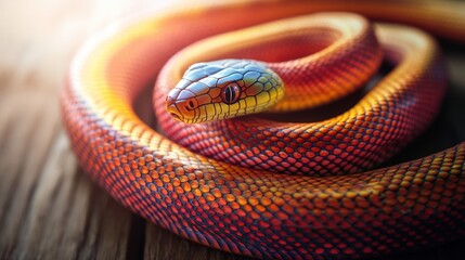 Fototapeta premium Radiant Serpent, A Colorful Portrait of an Exotic and Captivating Snake
