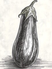Eggplant Still Life Drawing