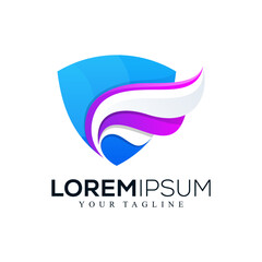 Abstract  wing shield logo design