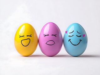 Eggs with Emotions; White Background