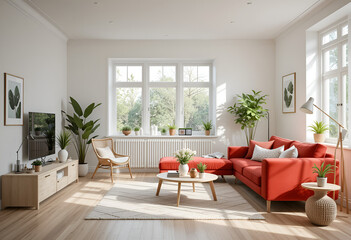 modern living room Cozy Minimalist Living Room: Light & Airy Design with Indoor Plants