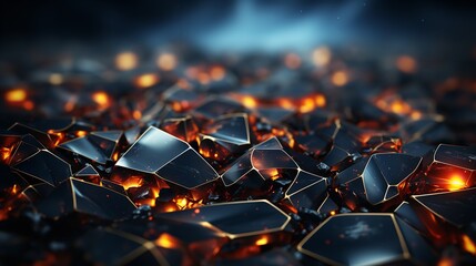Abstract Polygonal Space Low Poly Dark Background.

